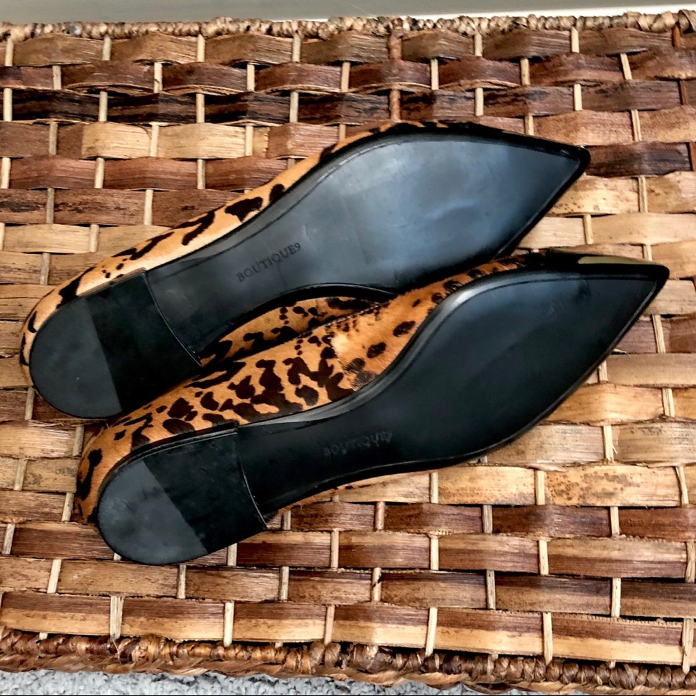 Boutique 9 Leopard Patent Gold Tipped Flats - Picture 6 of 7
